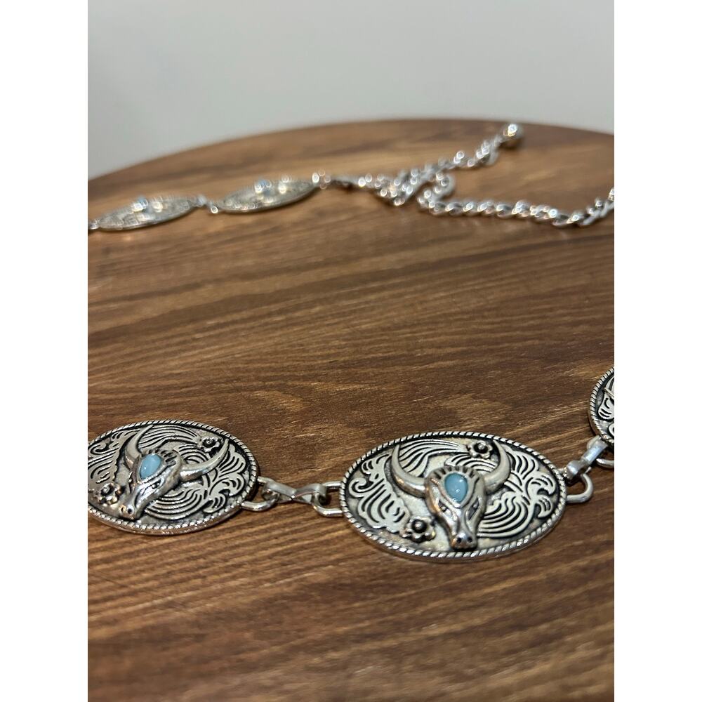 Longhorn Concho Chain Belt - Picture 3 of 4